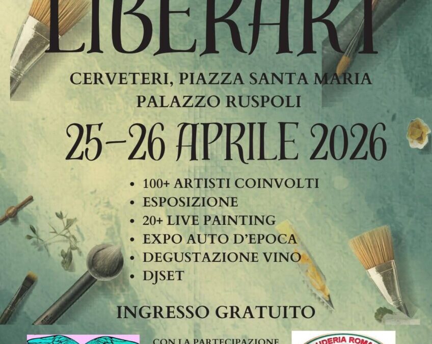 Domani a Cerveteri inizia “LiberArt”: più di cento artisti e mostra d’auto d’epoca