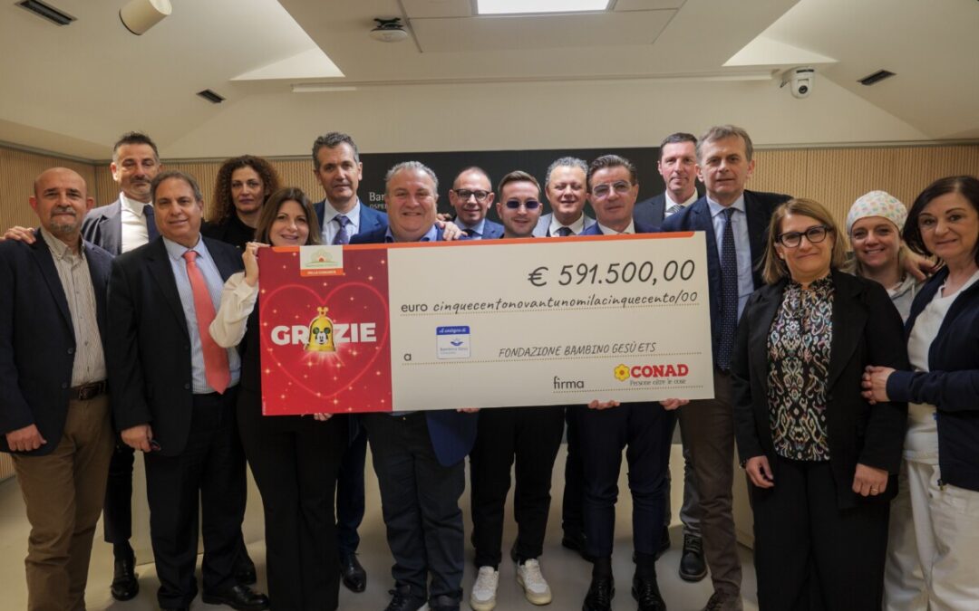 Conad raccoglie 591.500 euro a sostegno dell’ospedale pediatrico Bambino Gesù