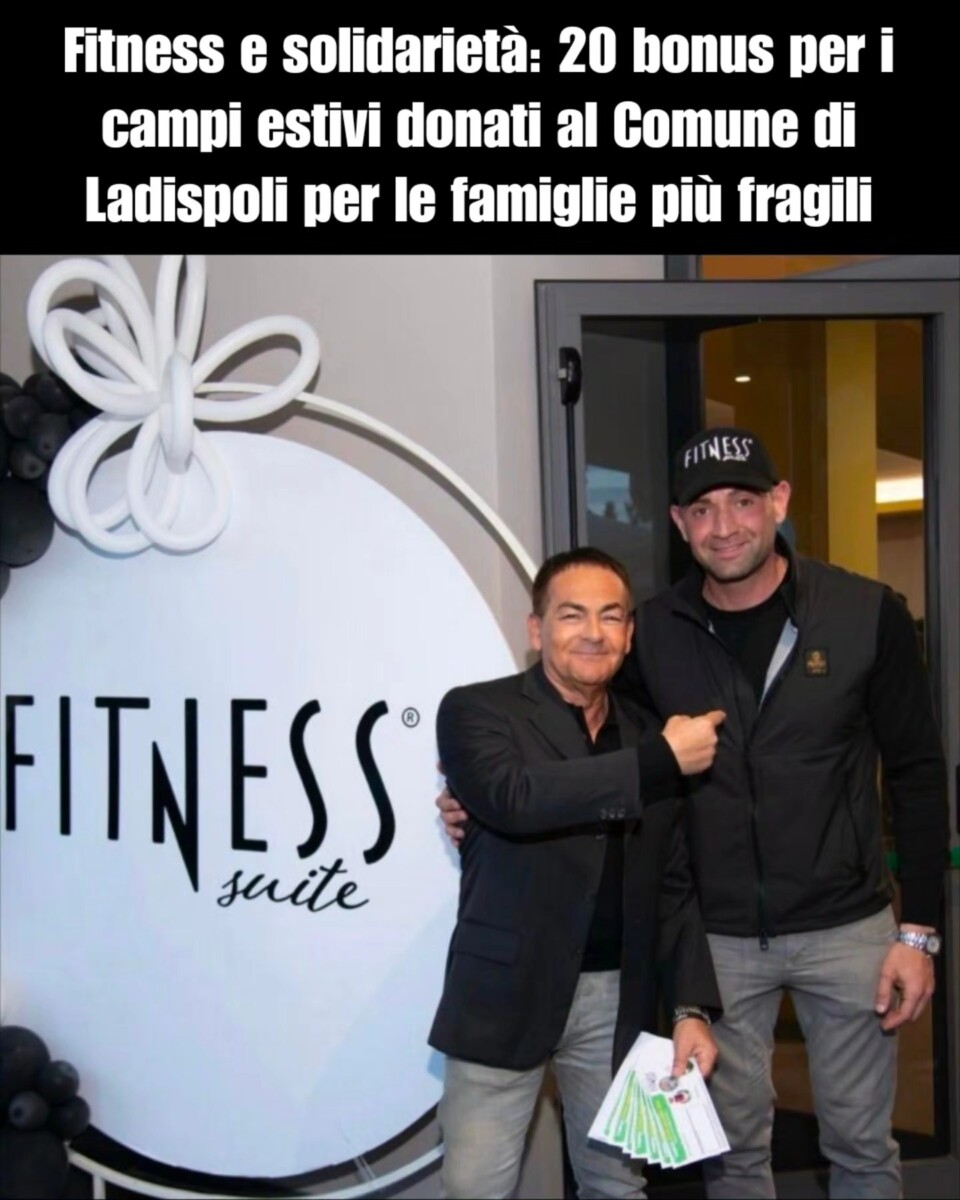 Fitness e solidarietà: 20 bonus per i campi estivi donati al Comune di Ladispoli per le famiglie più fragili