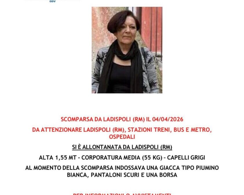 Scomparsa da Ladispoli Lucia Quadrelli