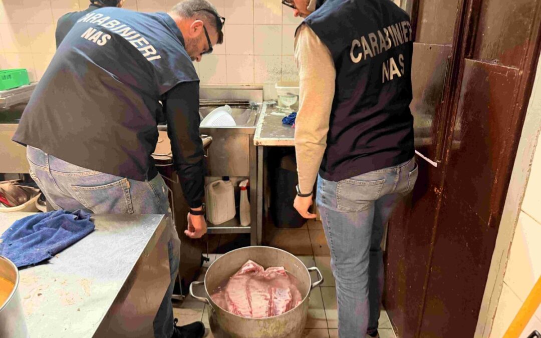 Oltre 1,2 tonnellate di cibi avariati scoperti dai Carabinieri all’Aurelio