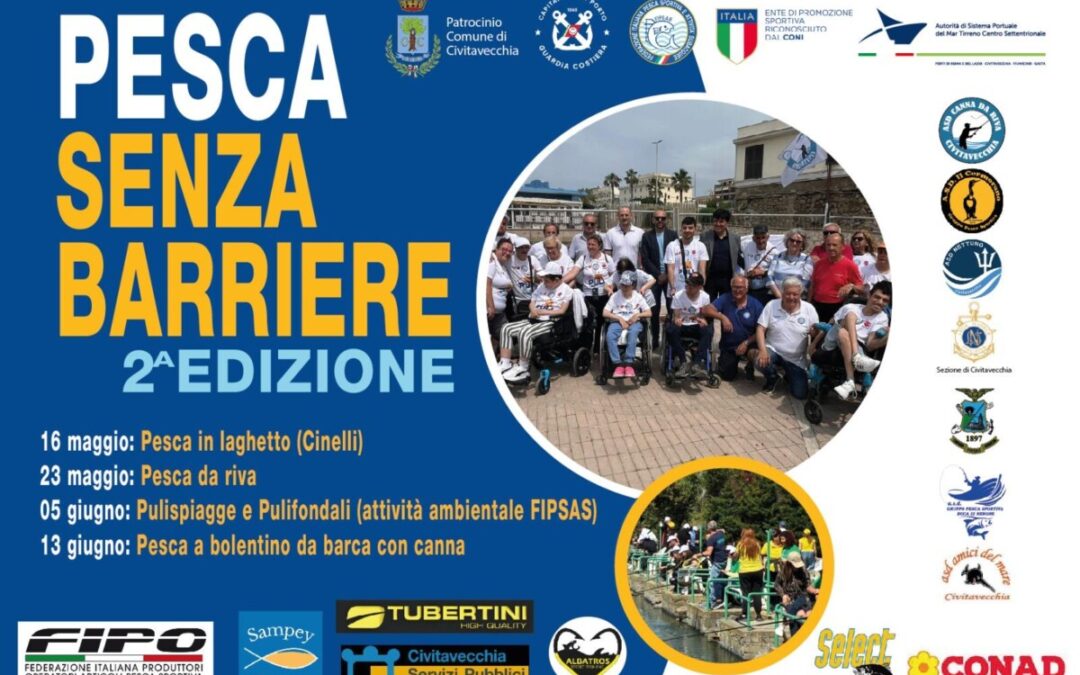 Pesca Senza Barriere, a Civitavecchia si bissa: ecco le 4 date