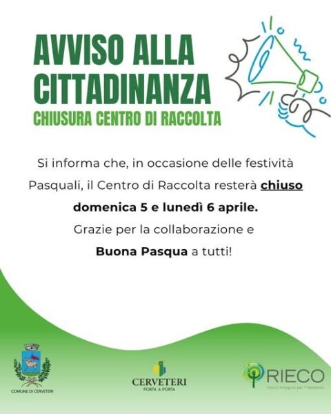 rifiuti cerveteri pasqua