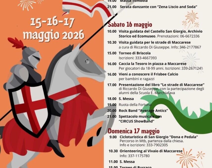 San Giorgio a Maccarese, il programma dei festeggiamenti per il Patrono