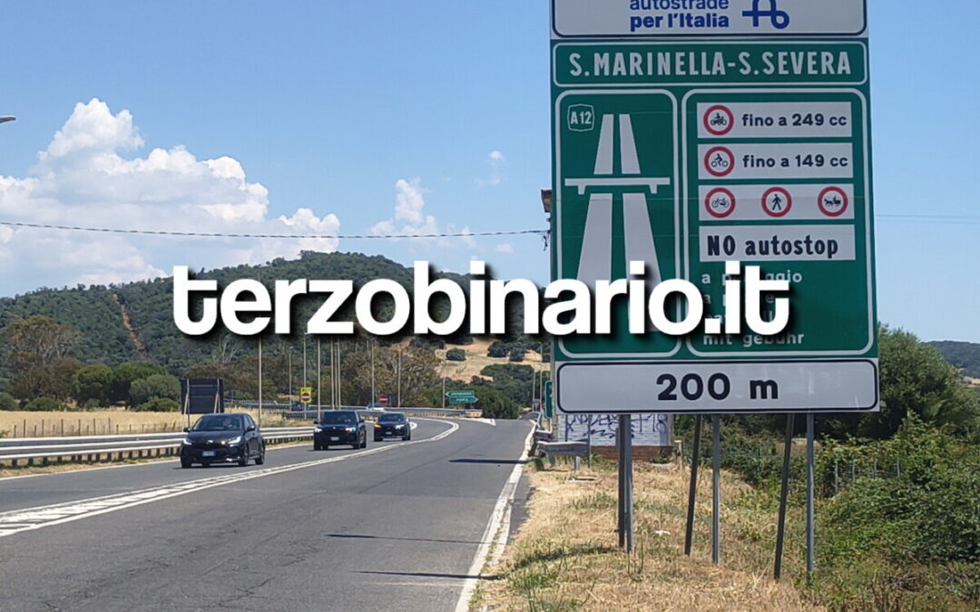 Chiude sulla A12 una notte lo svincolo di Santa Severa