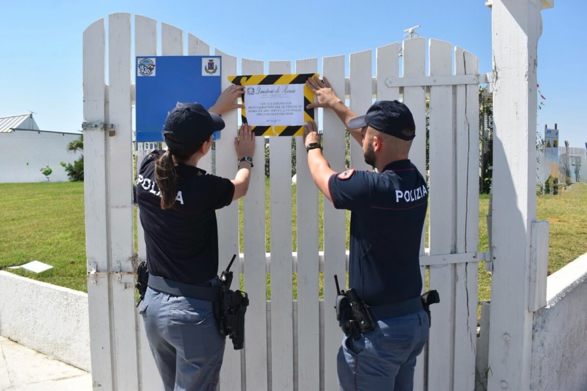 sigilli stabilmento fiumicino polizia sigilli stabilmento fiumicino polizia