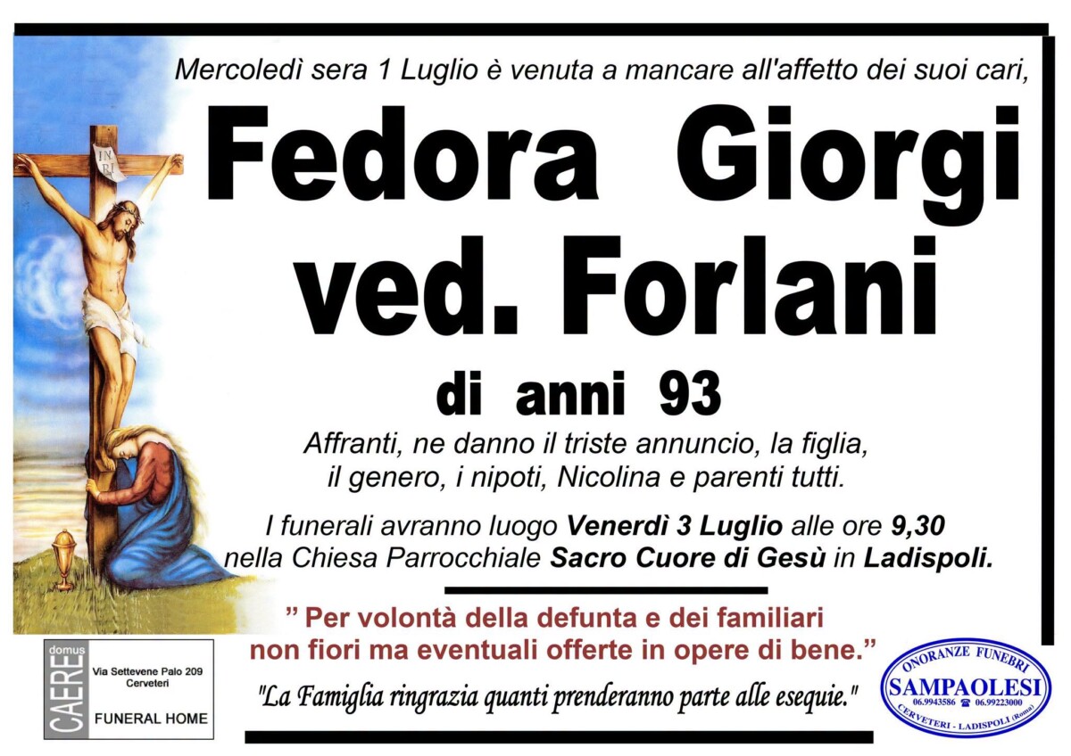 necrologio giorgi