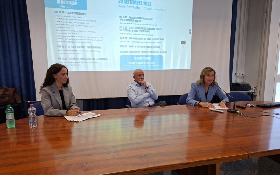 Al via “Mai in bottiglia, No alcol” il progetto della Asl Roma 3 contro l’abuso nel consumo